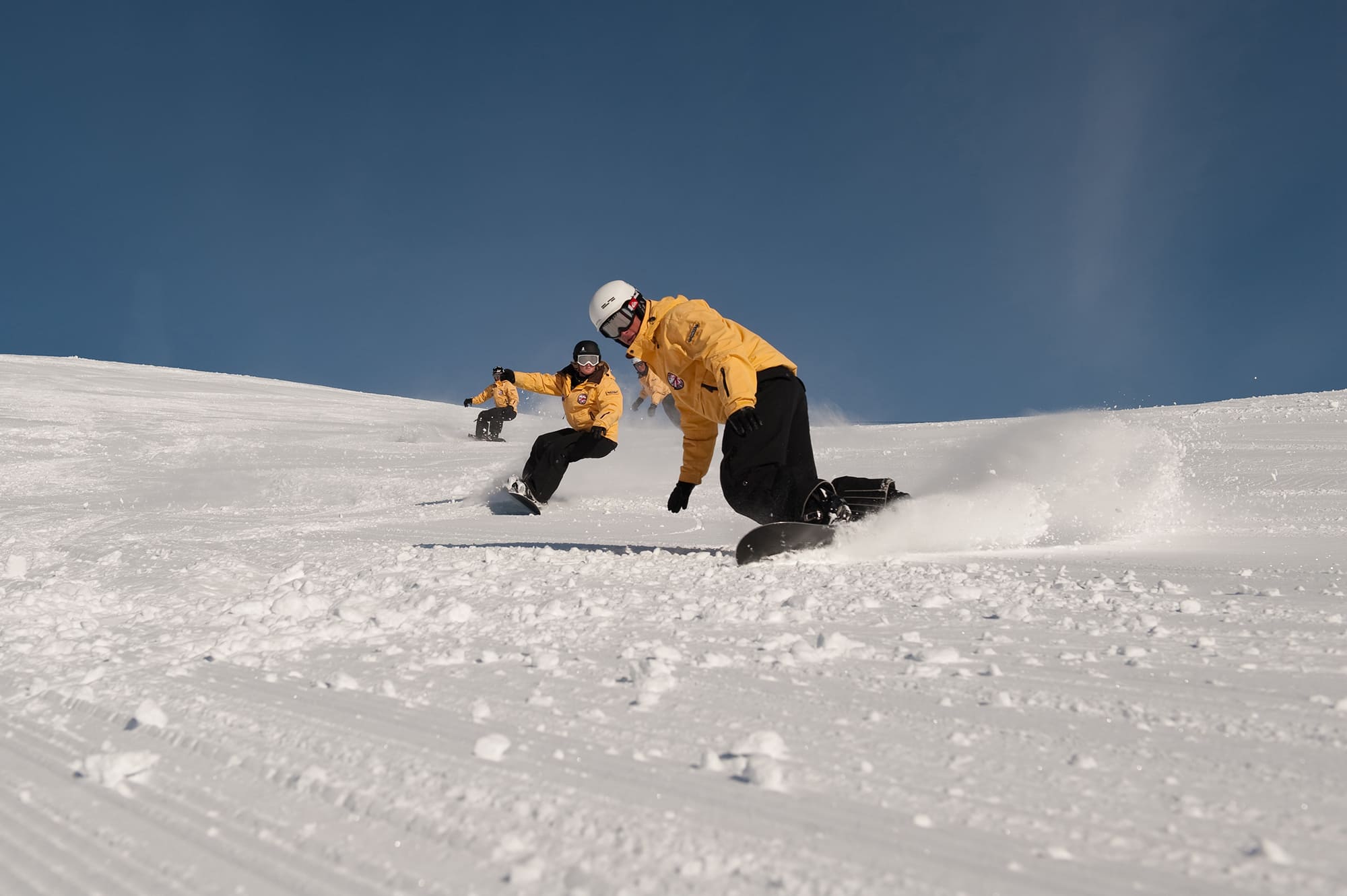 Snowboarder am Kronplatz und Speikboden